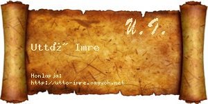 Uttó Imre névjegykártya